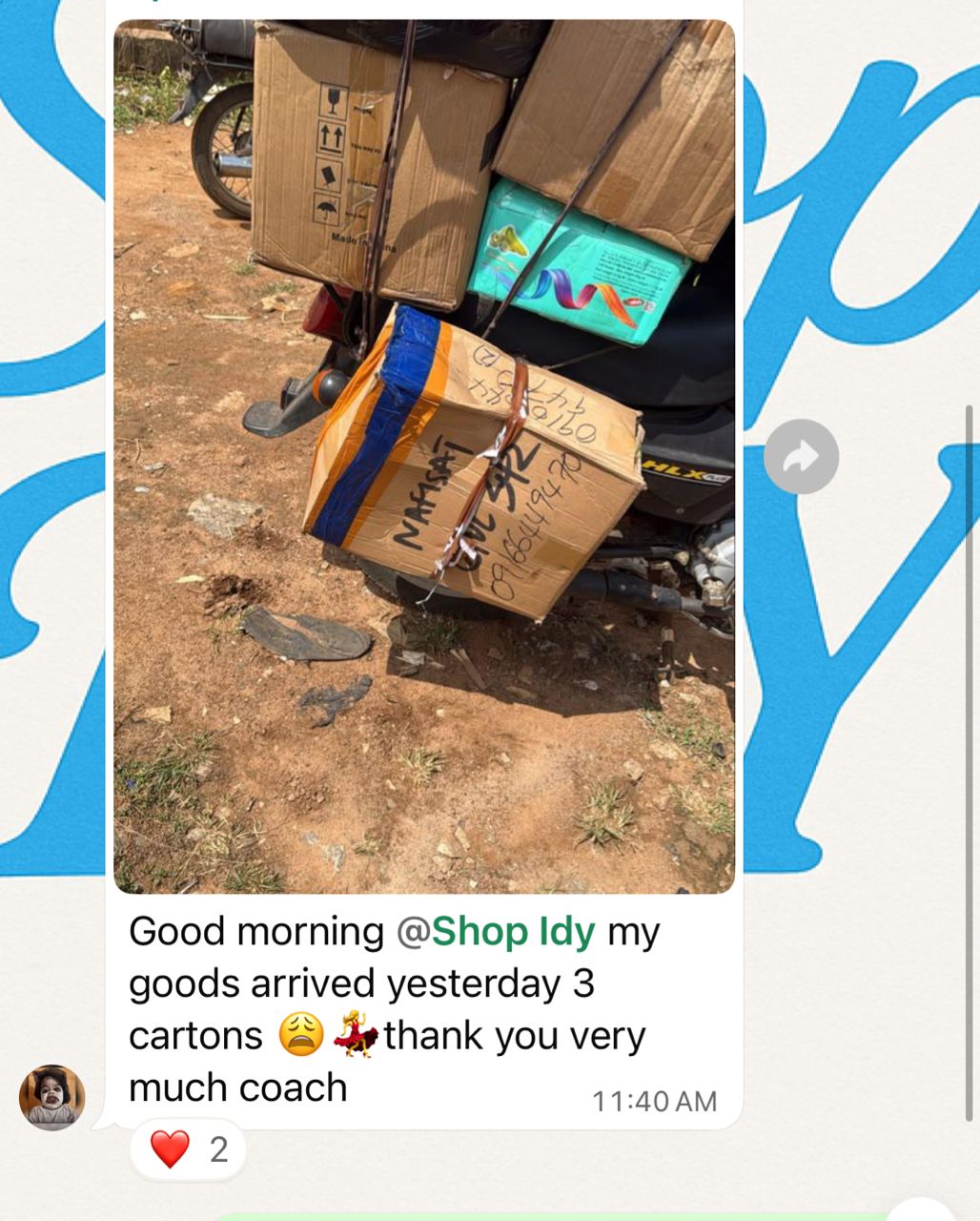 WhatsApp review from a student
